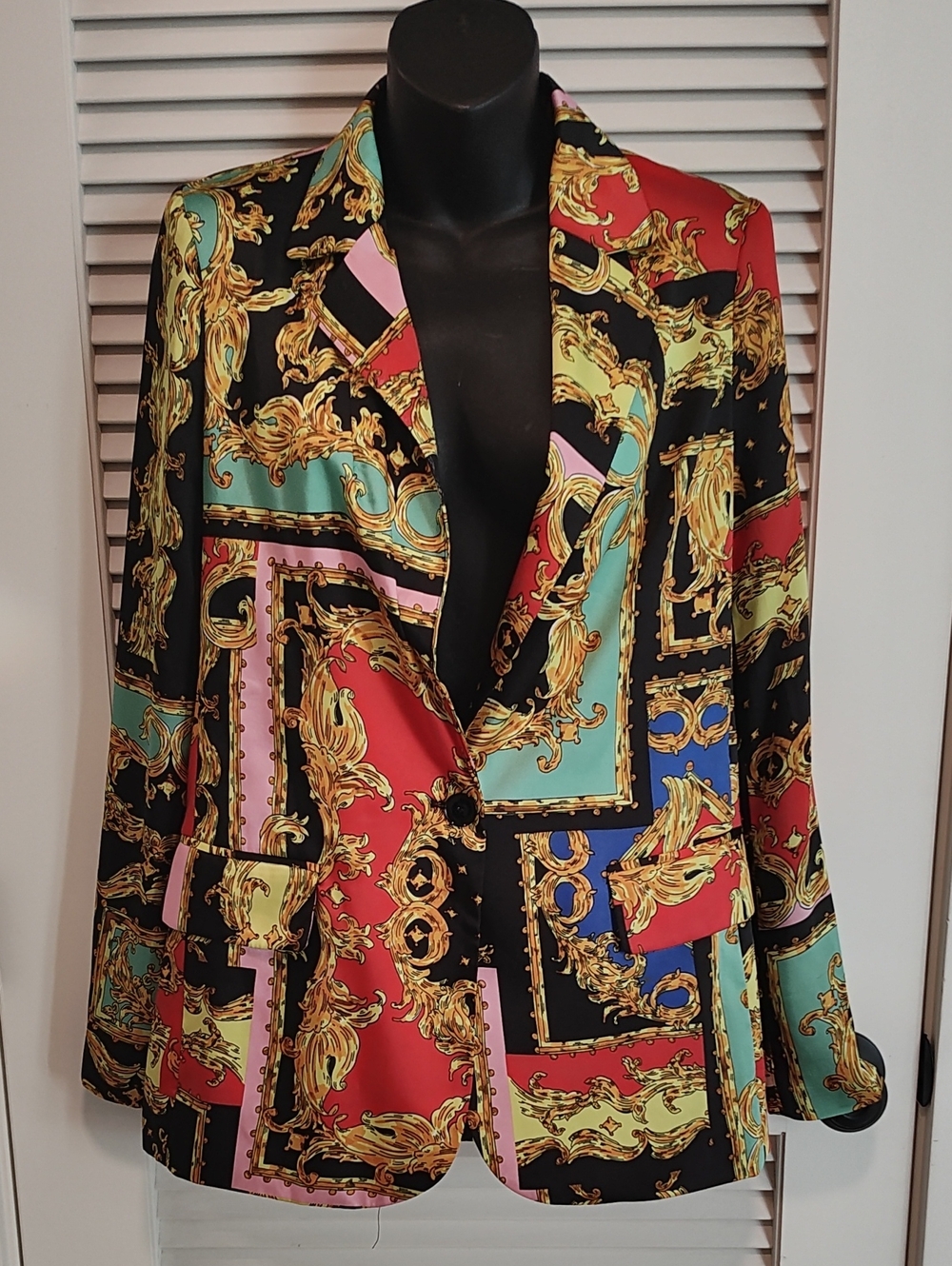 Industry Print Multi-Color Women's Blazer Jacket
